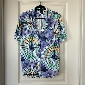 Vans Tie Dye Button Down Short Sleeve Shirt